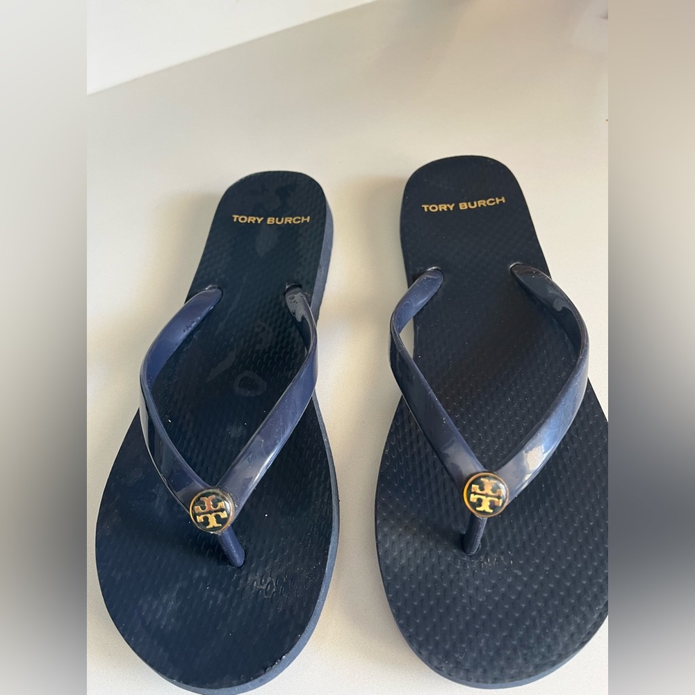 Tory Burch Studded Jelly Thong Sandal navy Size 7